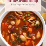 A bowl of minestrone soup