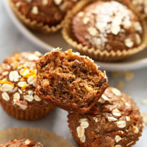 Morning Glory muffins on the counter.