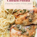 Chicken piccata on a plate