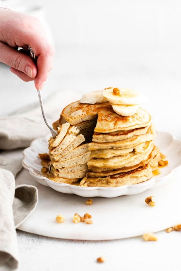 stack of banana pancakes