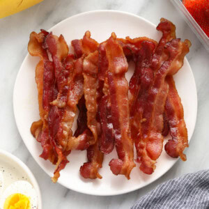 Bacon on a plate.