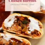 easy shredded chicken burritos