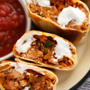 shredded chicken burritos