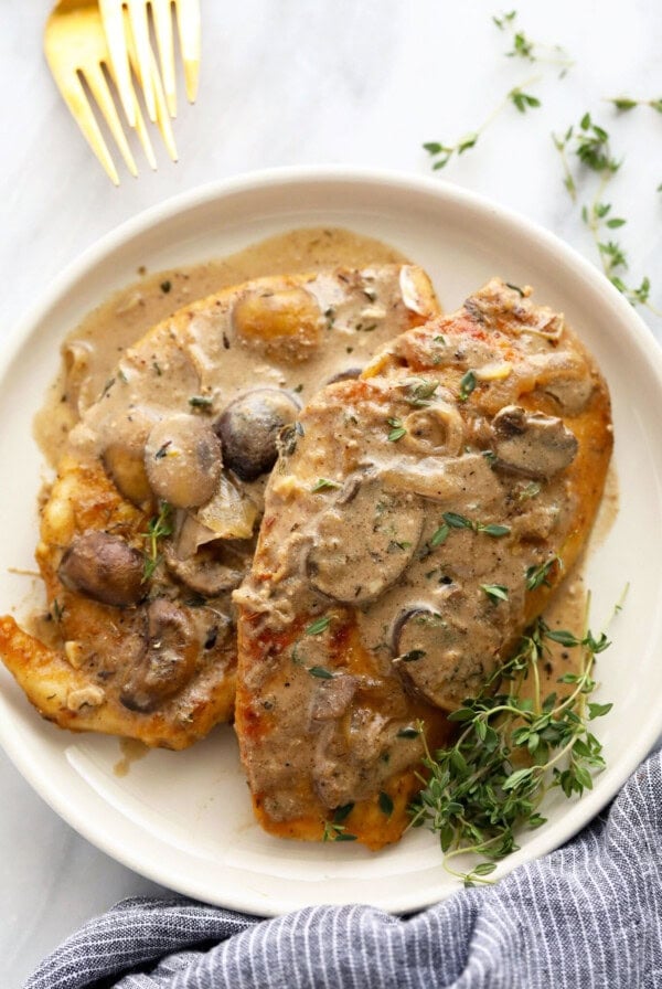 chicken marsala on a plate