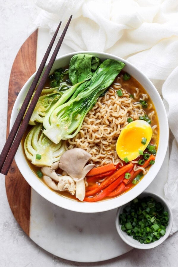 Ramen in a bowl.