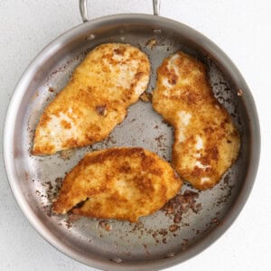 pan frying chicken.