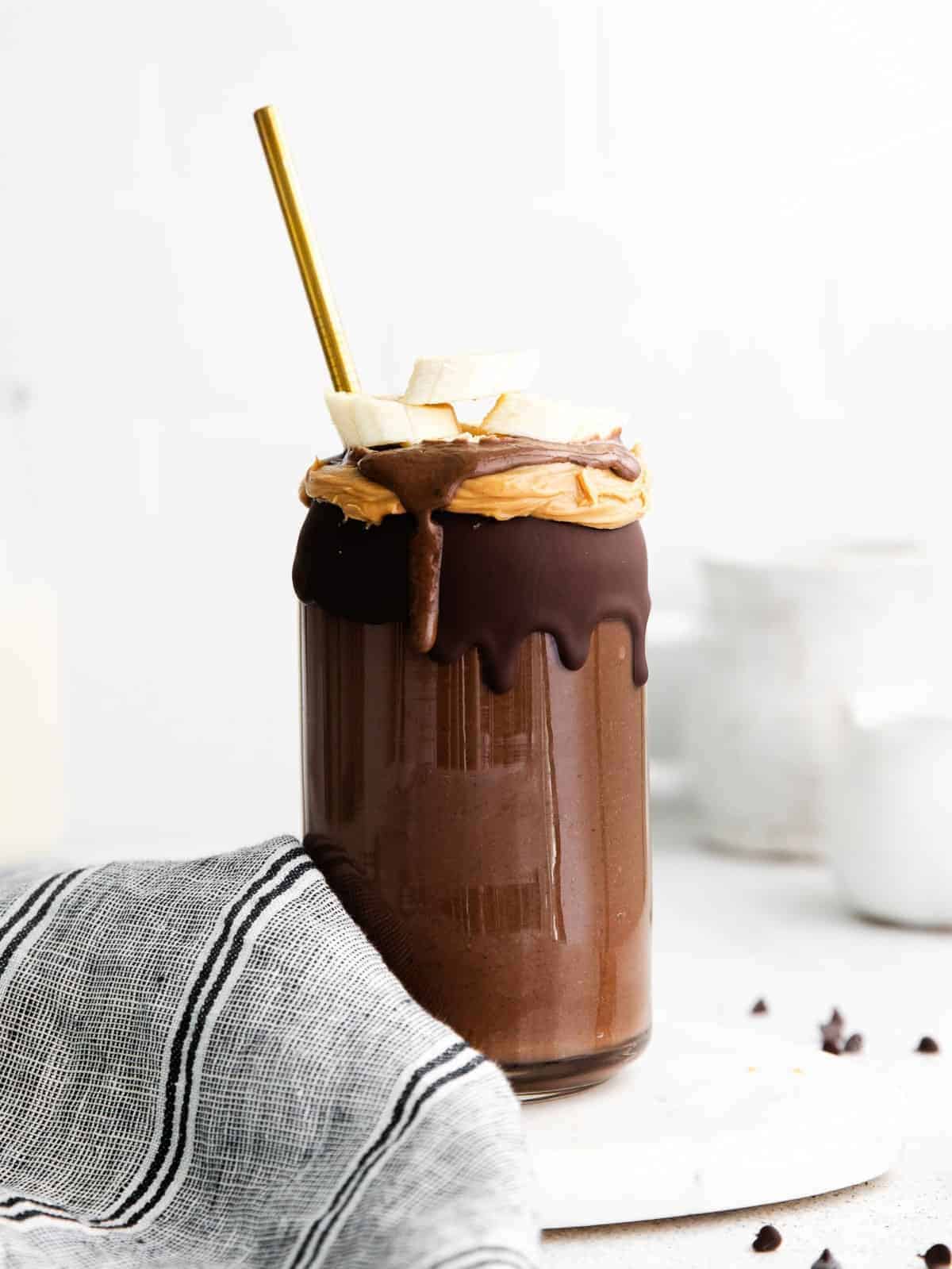 Chocolate Peanut Butter Banana Smoothie