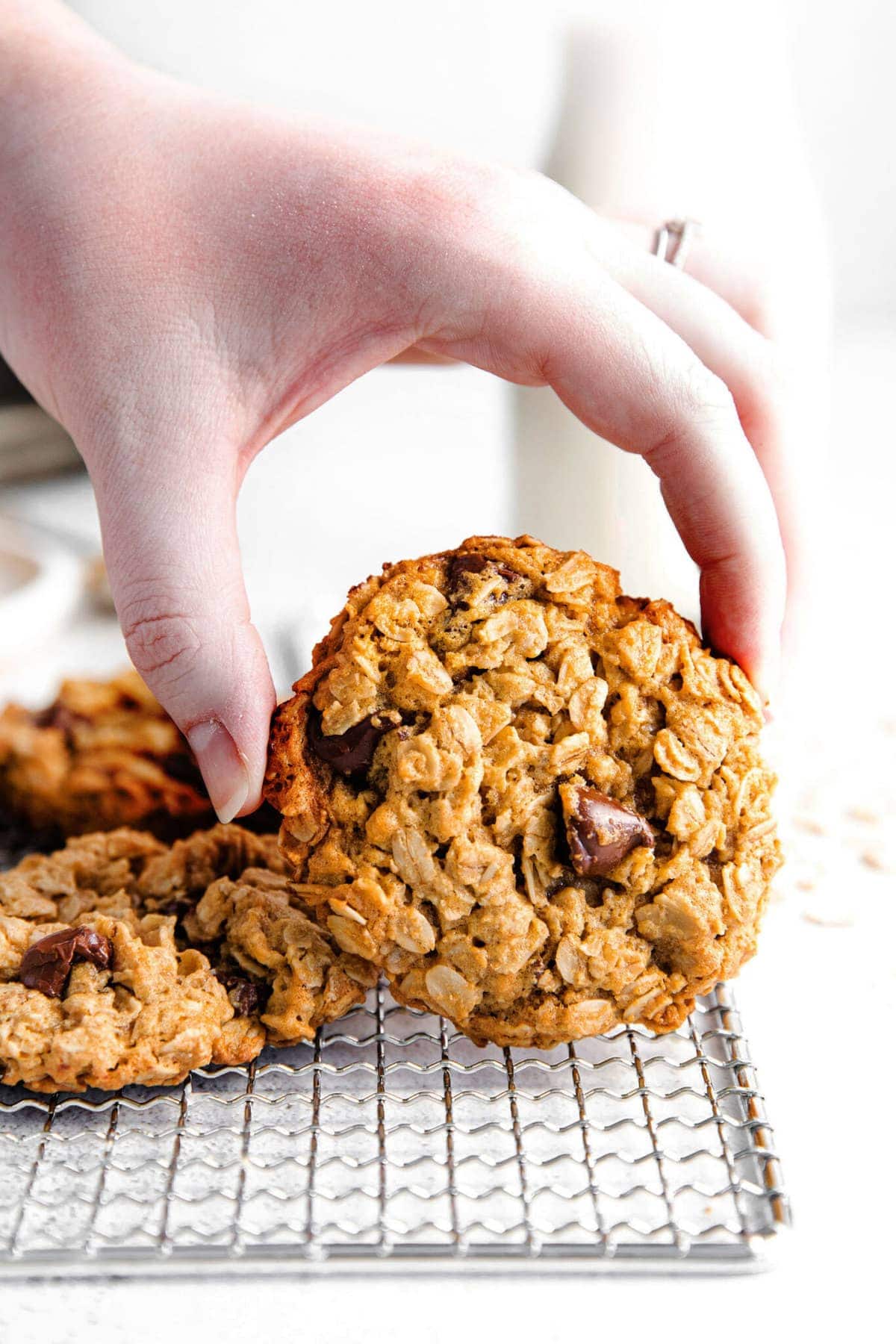 oatmeal cookies on wire rack