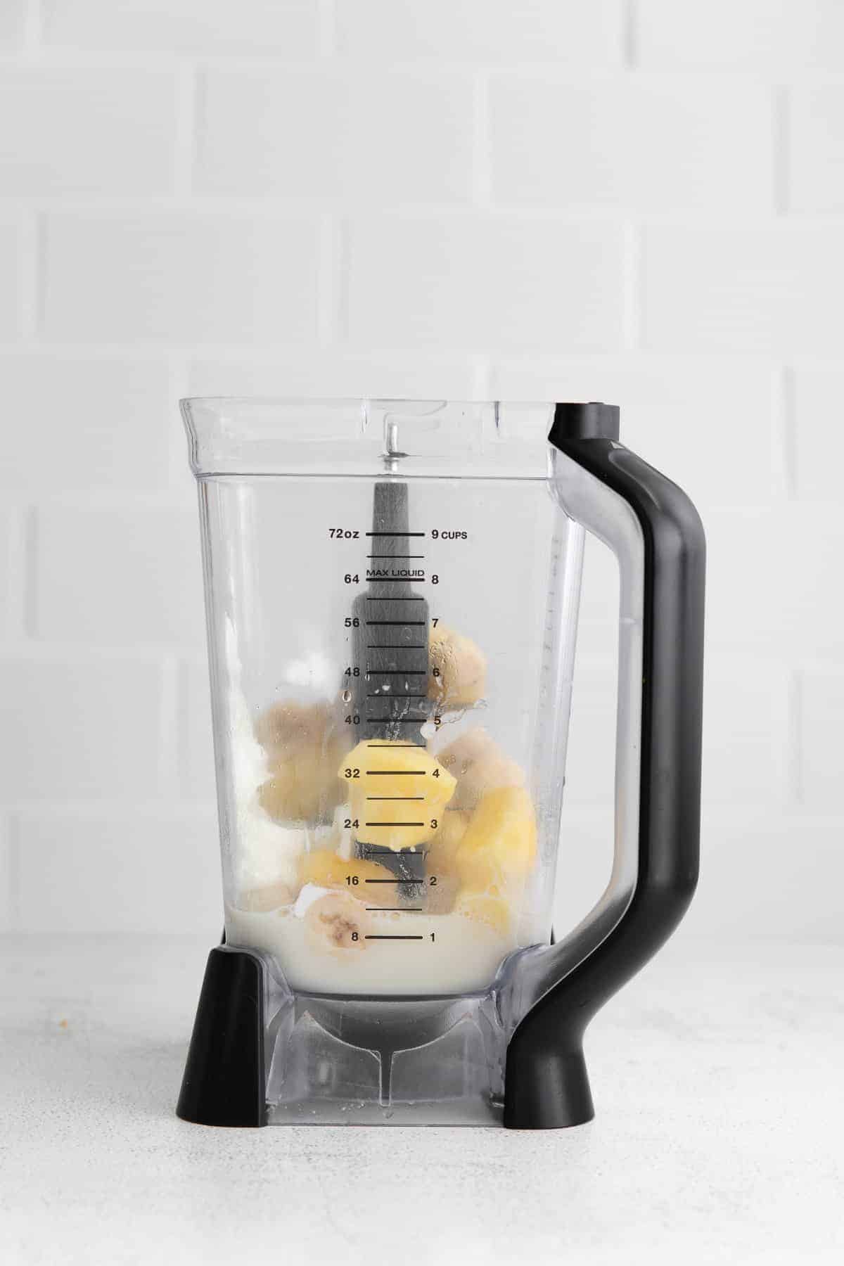 smoothie ingredients in blender