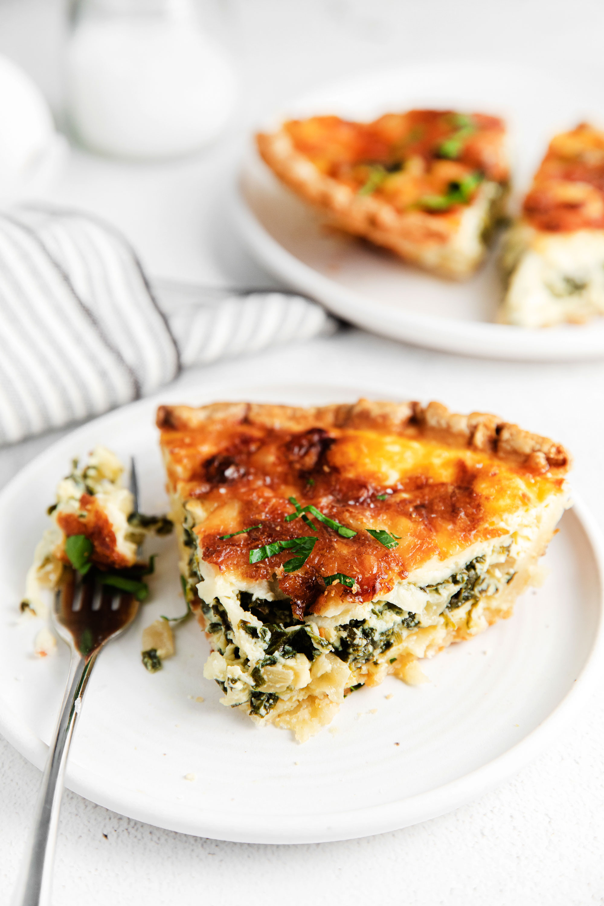 Spinach quiche on a plate! 