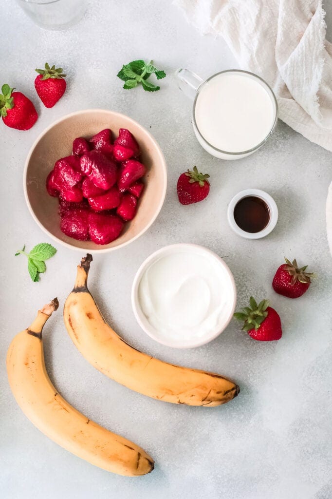 smoothie ingredients on counter