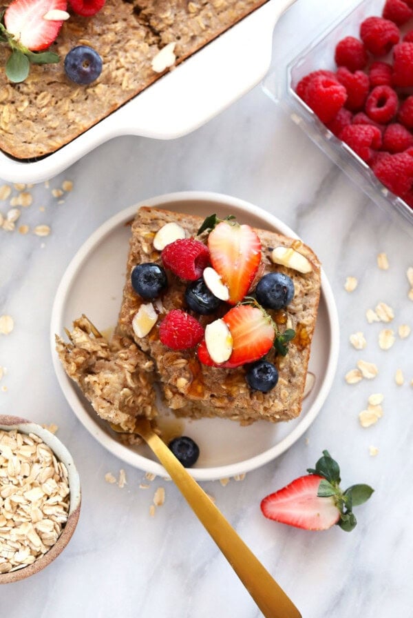 baked oatmeal on plate