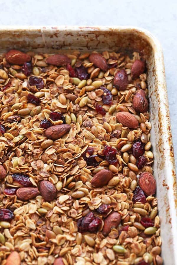 granola recipe on pan