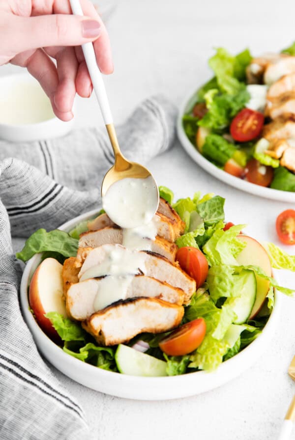 buffalo chicken salad in bowl