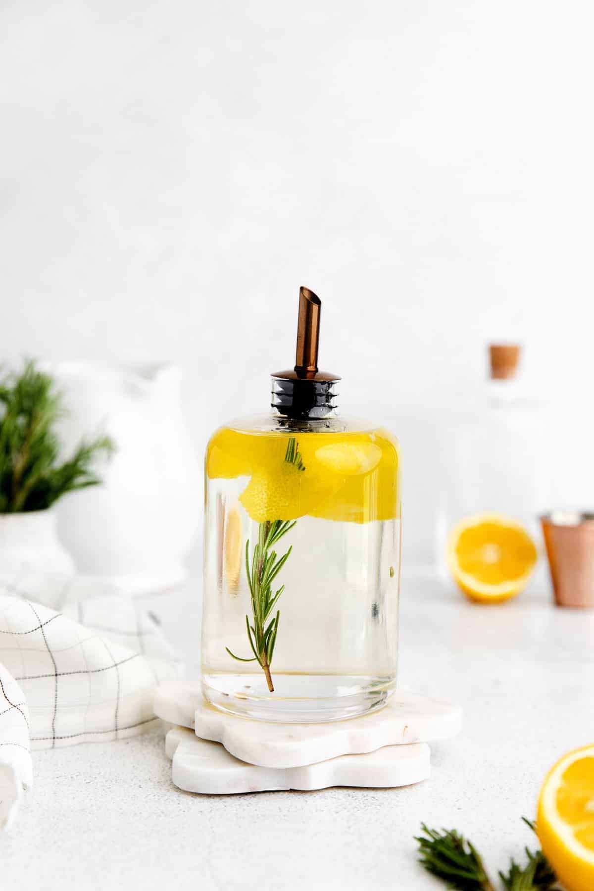 simple syrup with rosemary and lemon