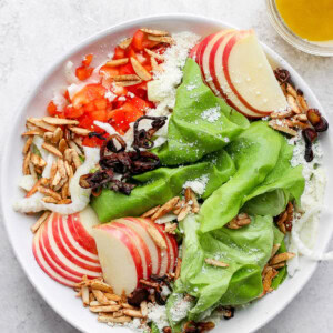 Butter lettuce salad in a bowl.