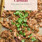 Carnitas on a baking sheet