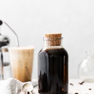 Cold brew coffee in a jar.