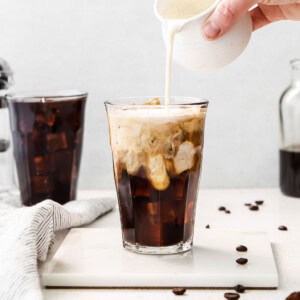 Cold brew coffee with cream