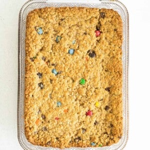 monster bars in pan.