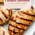 grilled chicken marinade on a white plate.