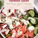 salmon salad in bowl