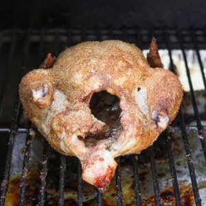 smoking chicken on smoker.