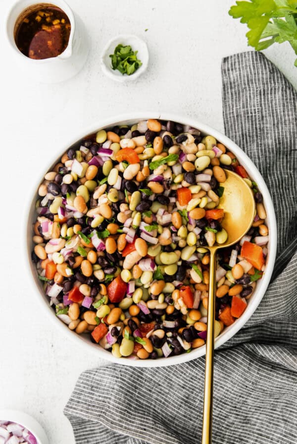 Bean salad in a bowl.