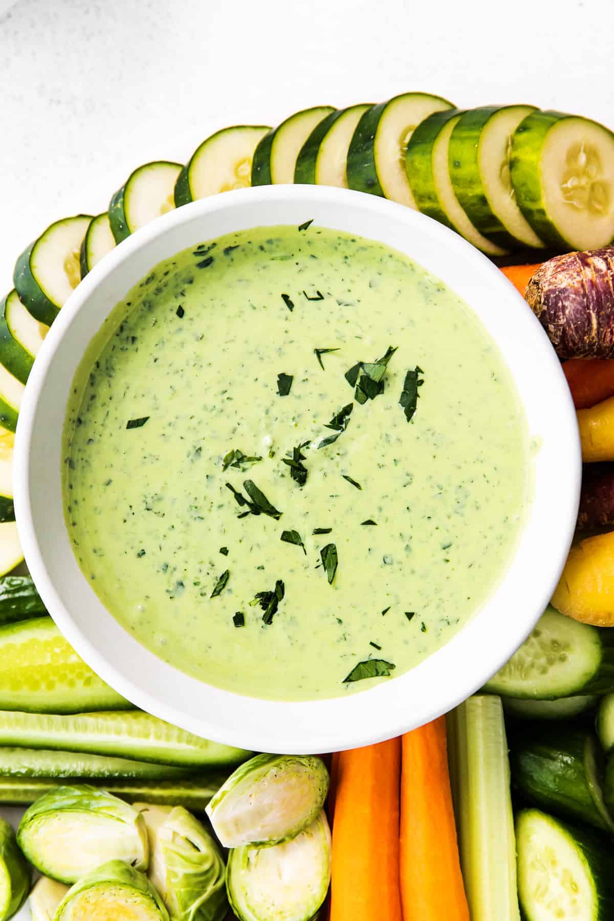 green goddess dressing in bowl