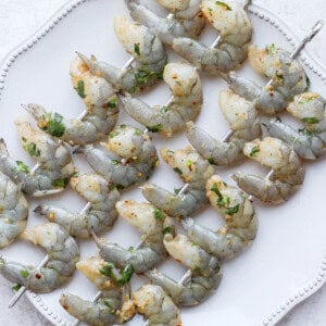 shrimp on skewers.