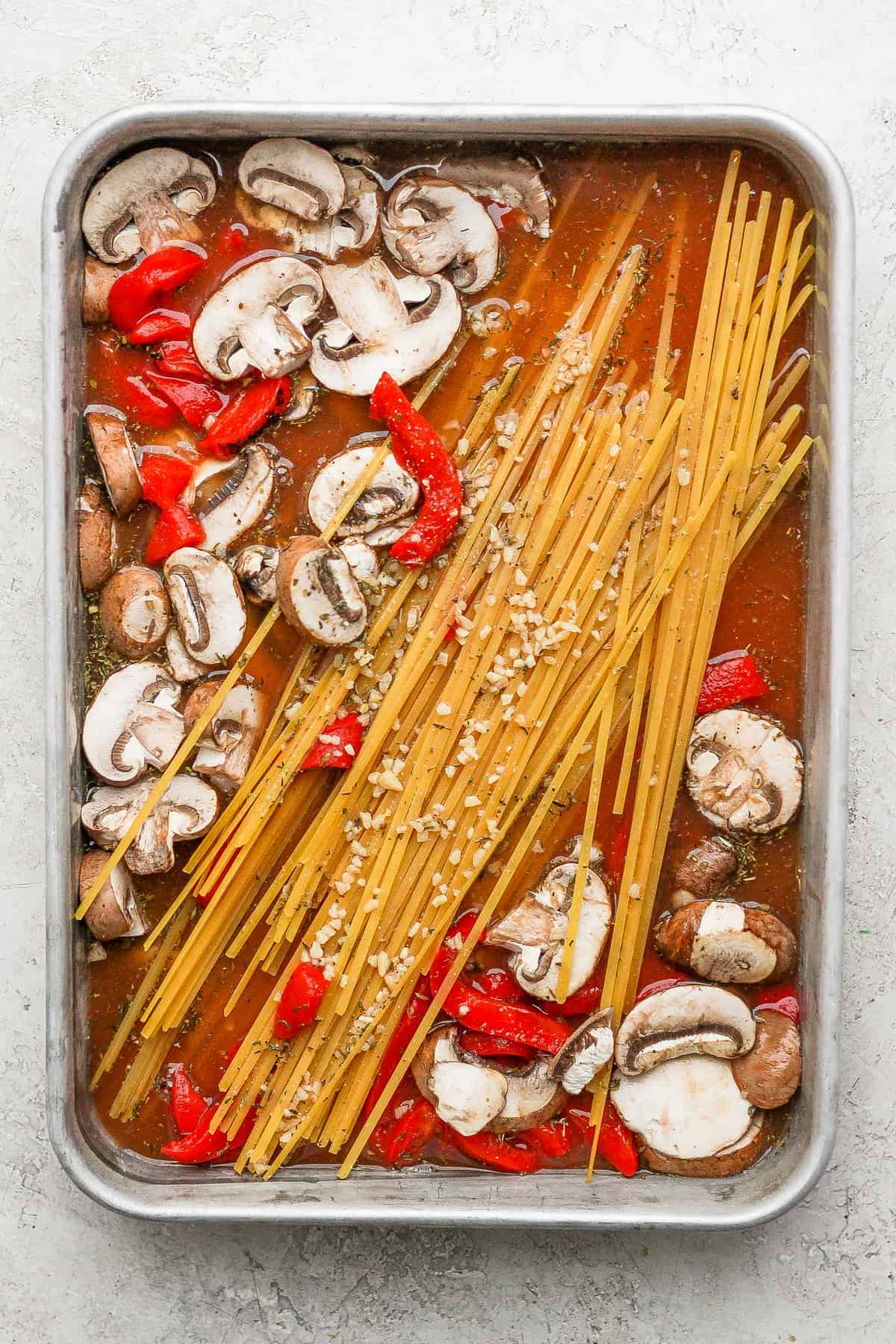 One pot pasta before you put it in the oven. 