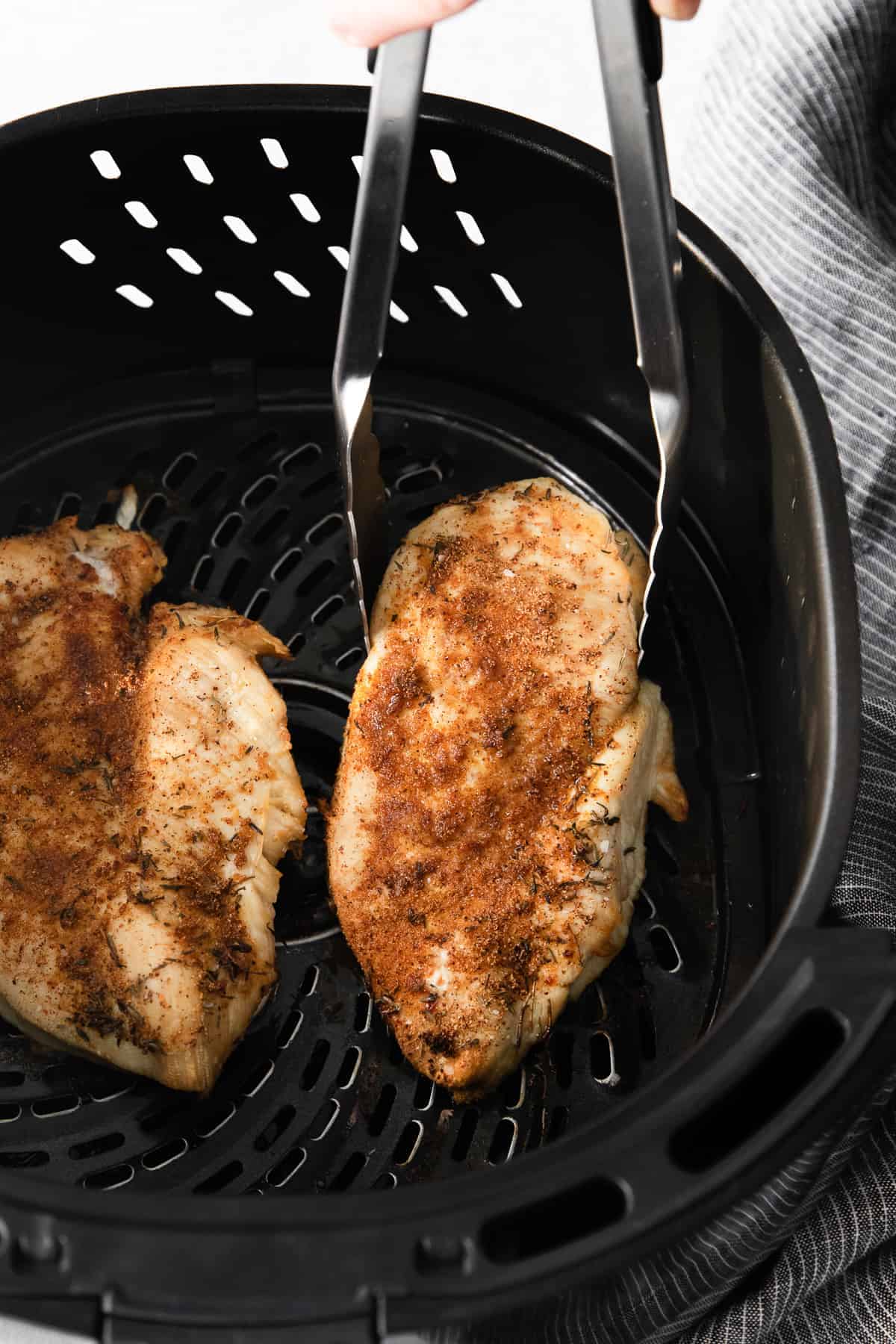 cooked chicken breast in air fryer