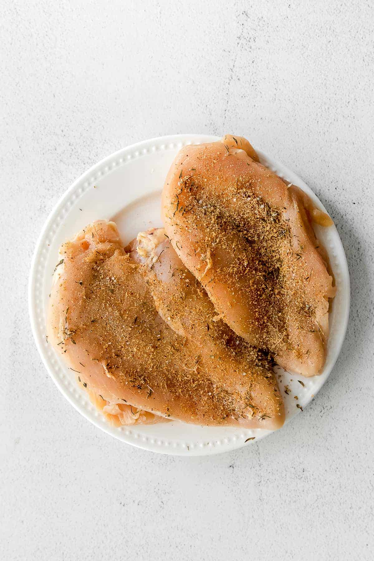 seasoned chicken breast on plate