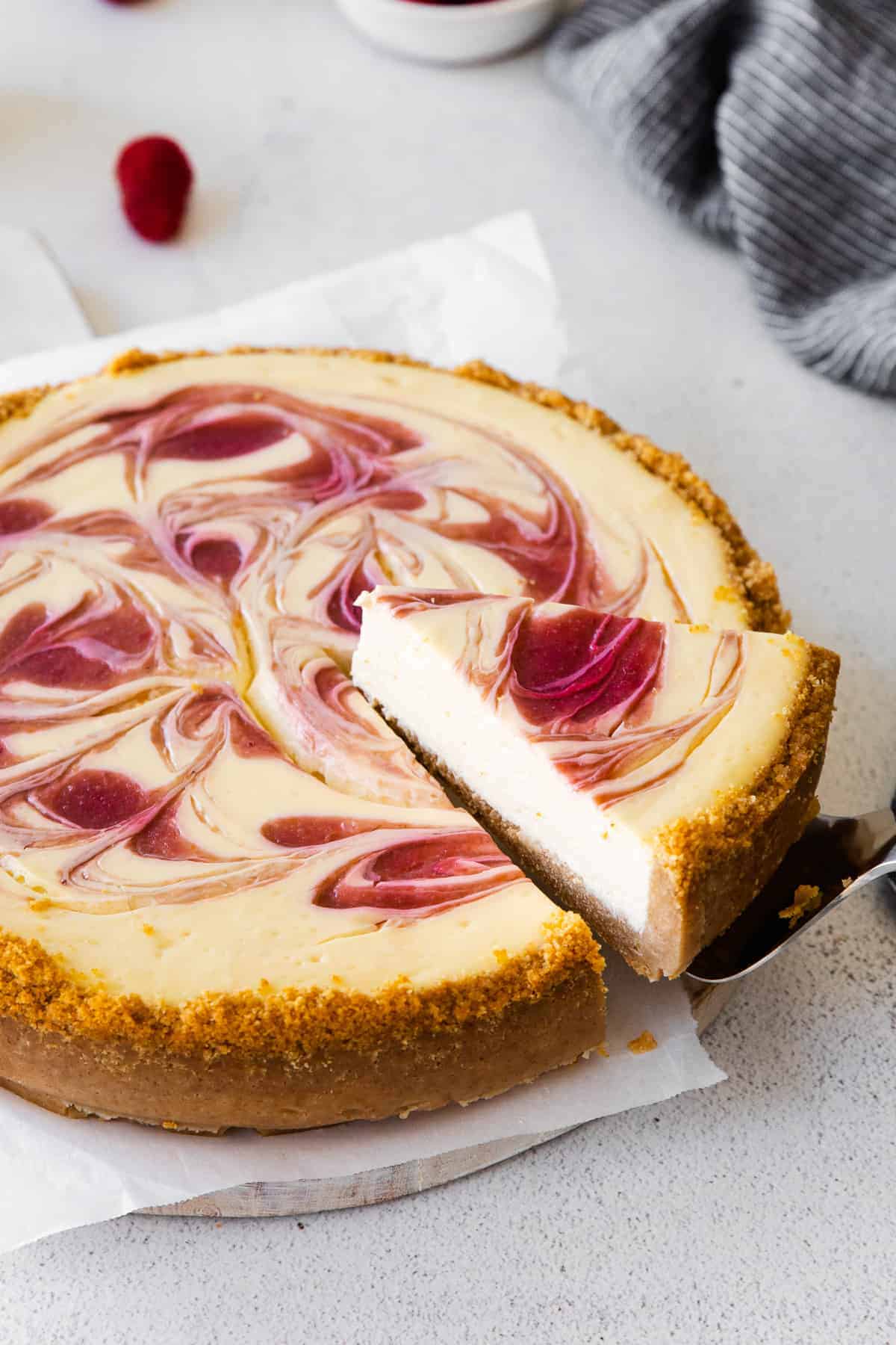 a slice of greek yogurt cheesecake 