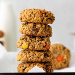 stack of monster cookies