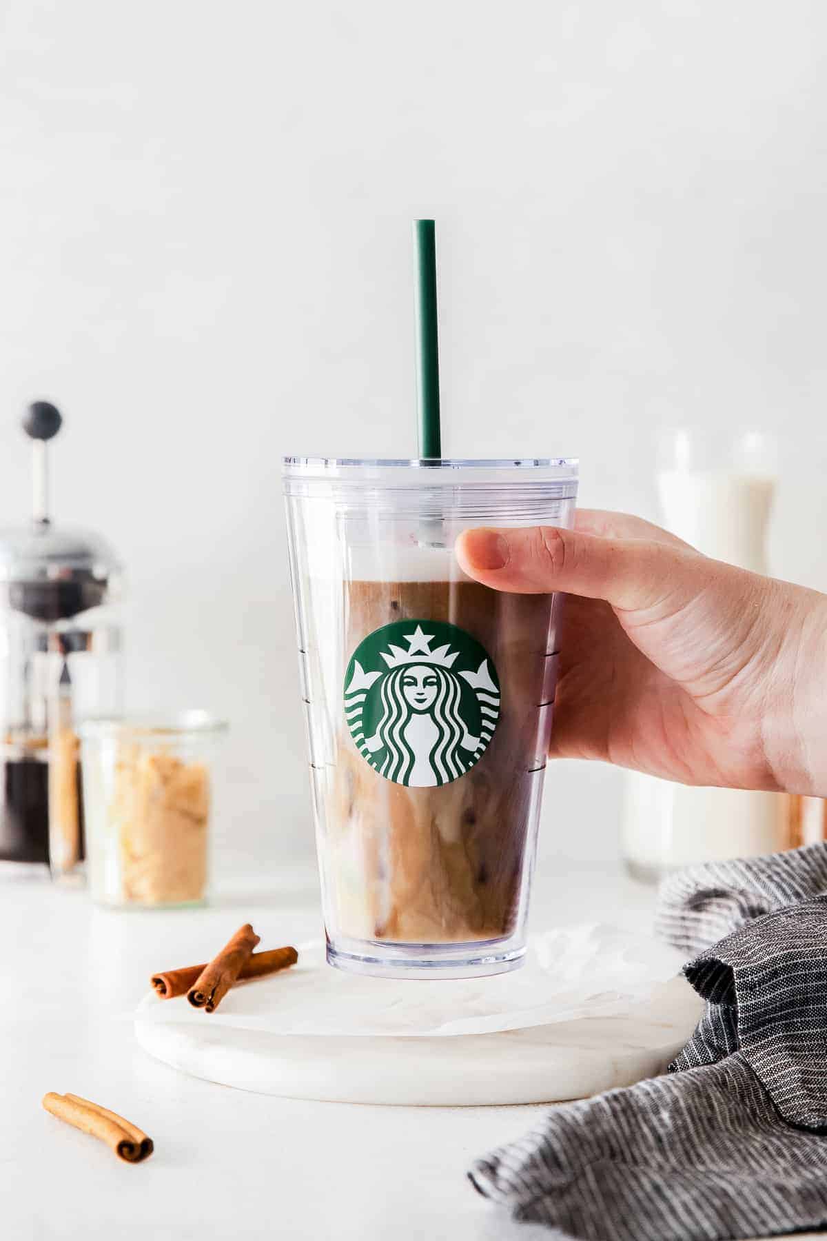 shaken espresso in glass