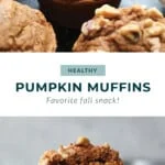 Pumpkin muffins displayed on a tray, prepared with nutritious ingredients.