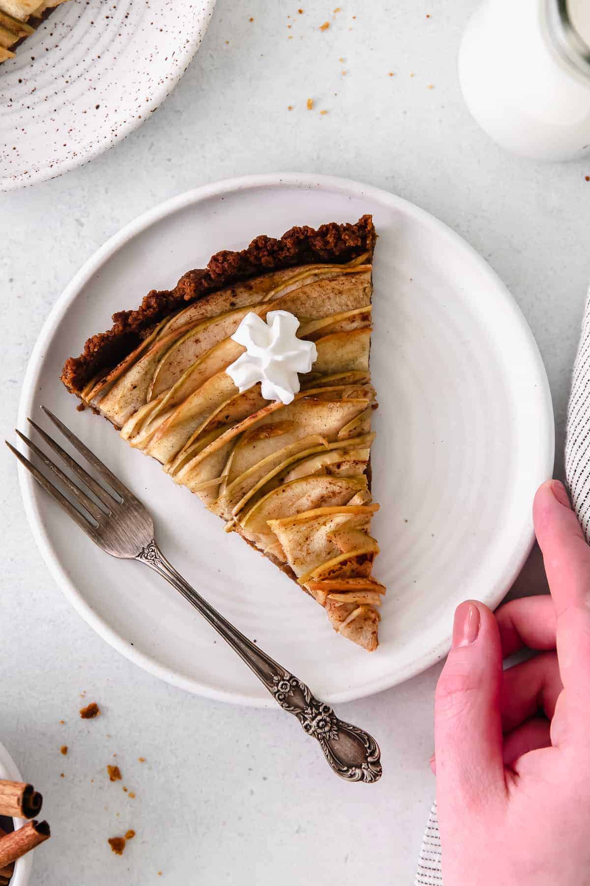 Apple tart on a plate. 