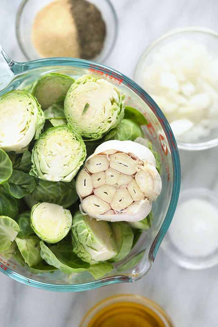 Brussels sprouts and garlic