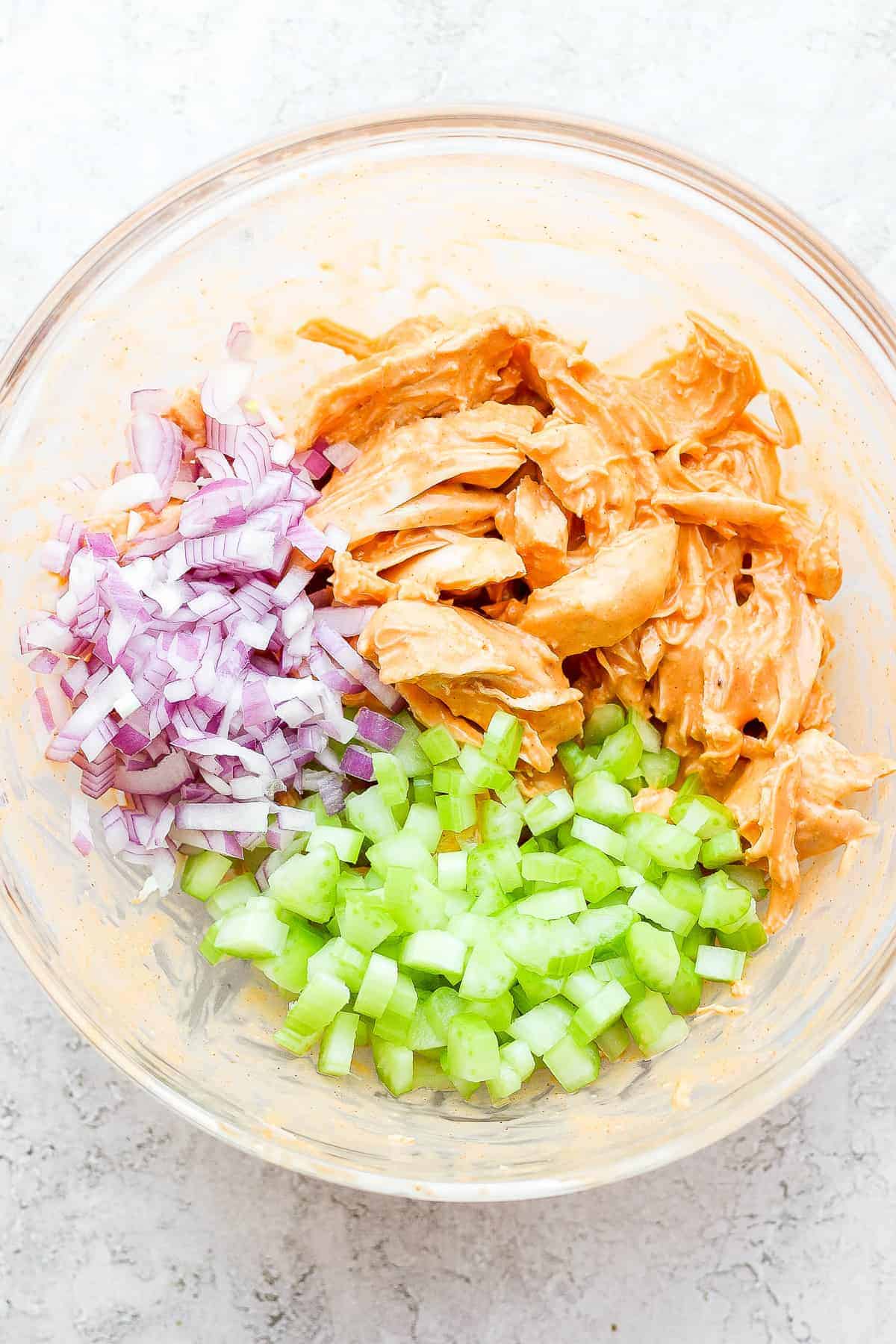 buffalo chicken in bowl