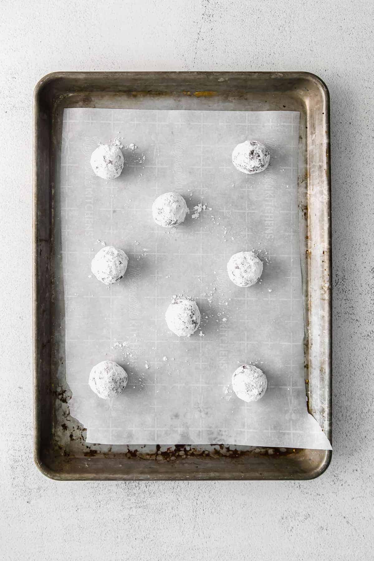 cookie dough on baking sheet