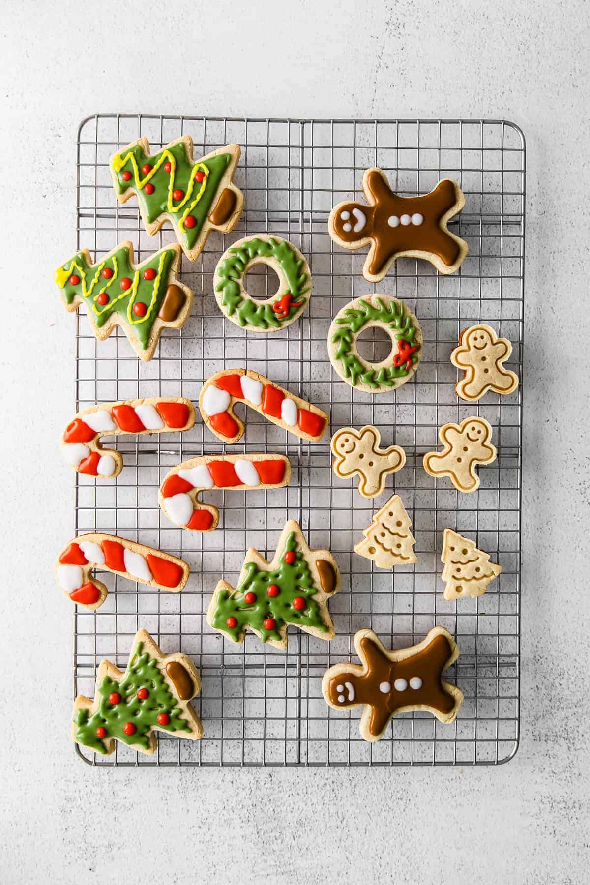 Christmas cookies on wire rack