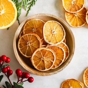 orange garland in bowl