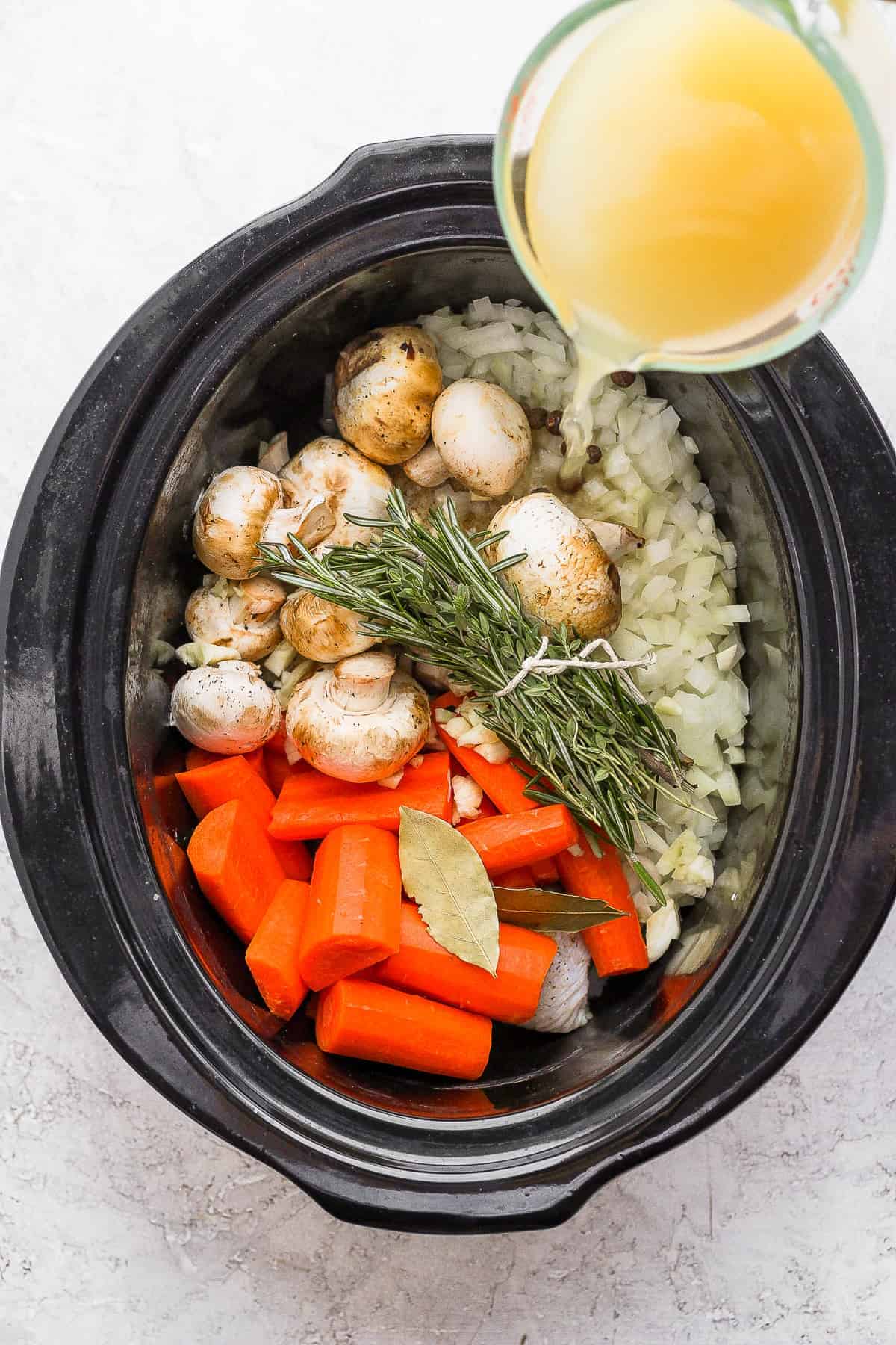 Ingredients in a slow cooker