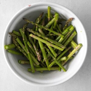 Asparagus in a bowl.