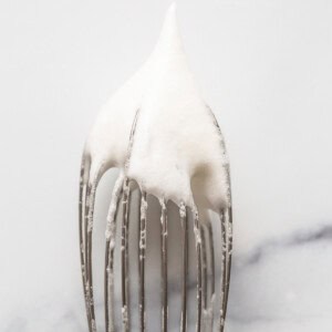 egg white on whisk