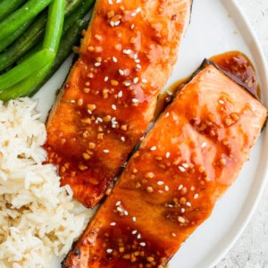 salmon on plate