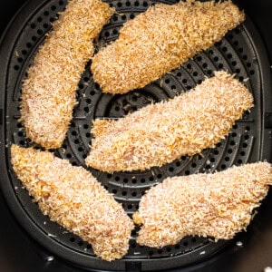 Fried chicken in an air fryer.