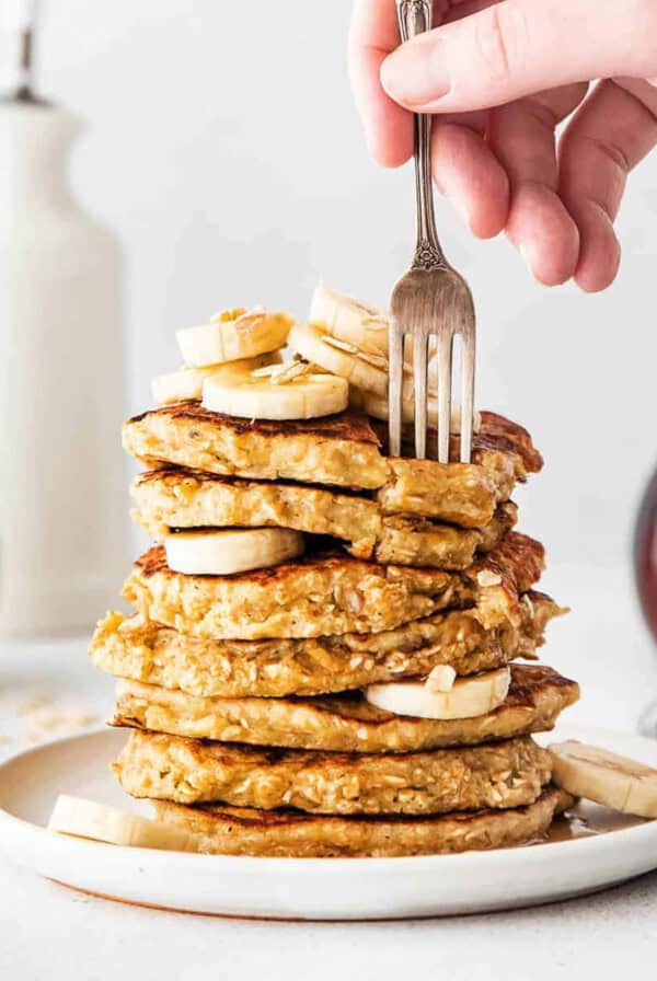 stack of oatmeal pancakes