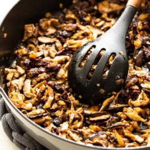 Chicken Mushroom Pasta in pan.